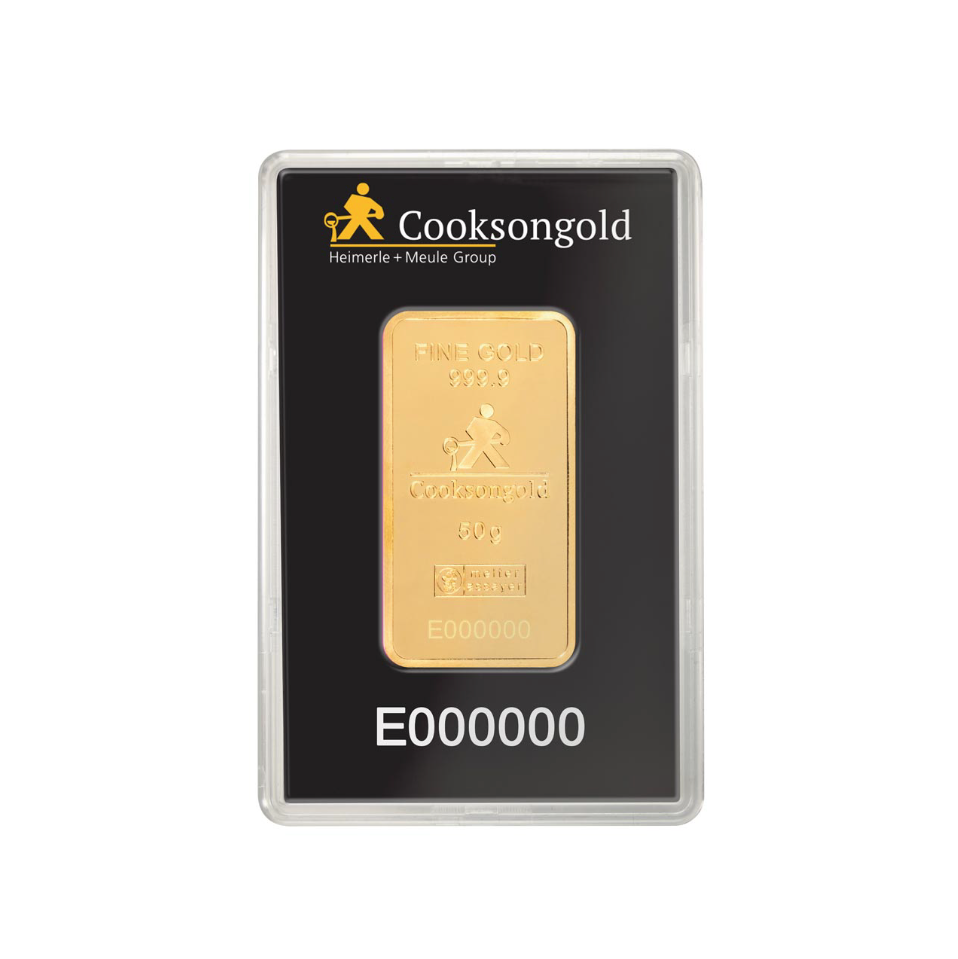 50g Gold Bar - Cooksongold