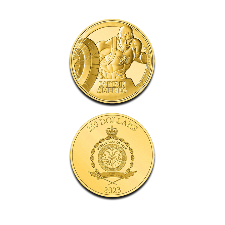 Captain America 1 oz Gold Coin - Marvel