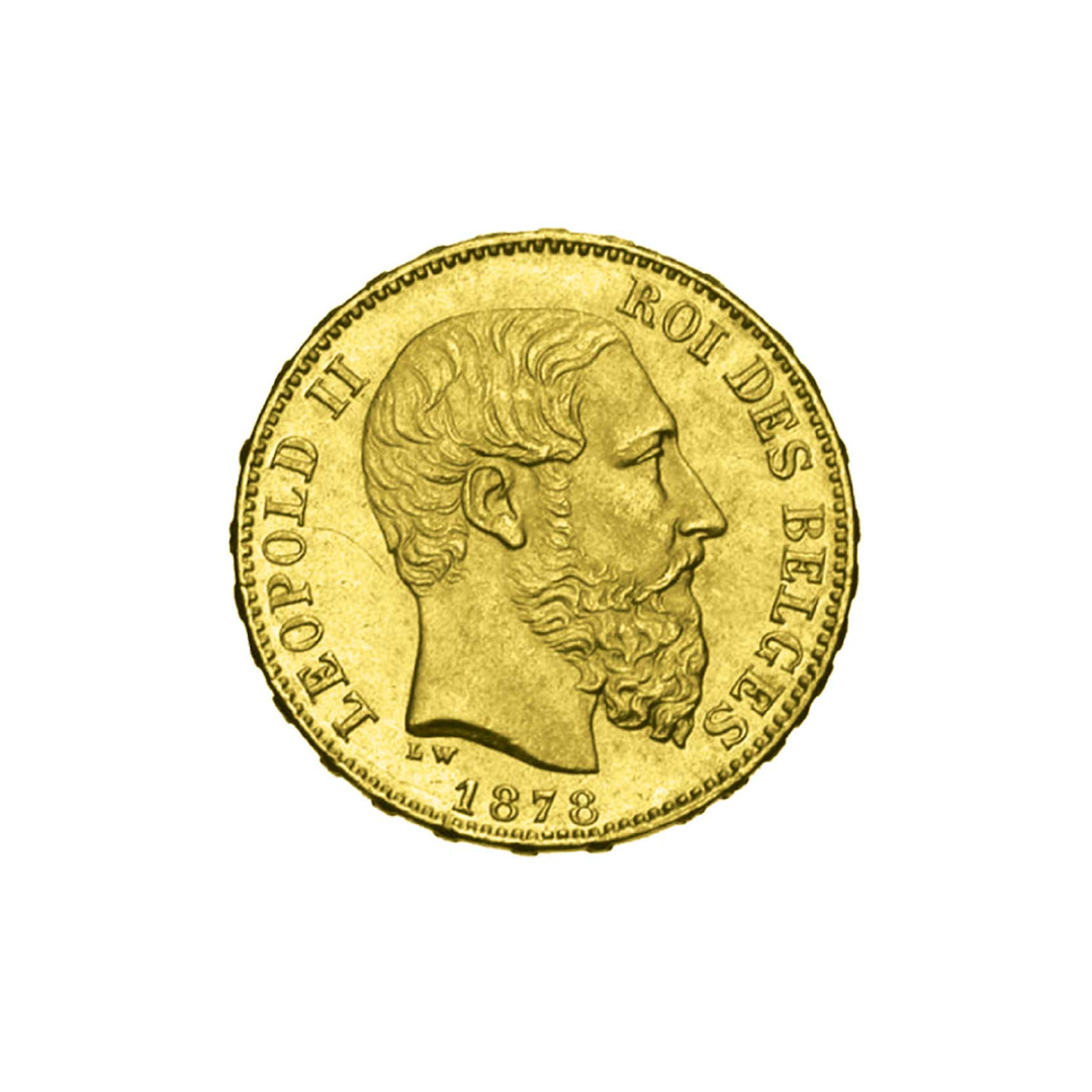 20 Franc Leopold II Belgium Gold Coin