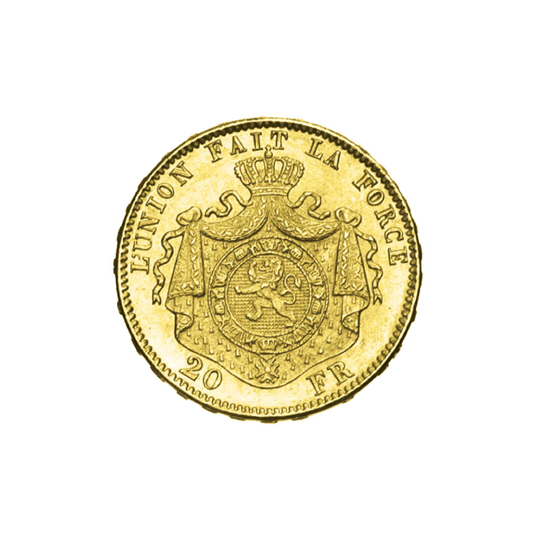 20 Franc Leopold II Belgium Gold Coin